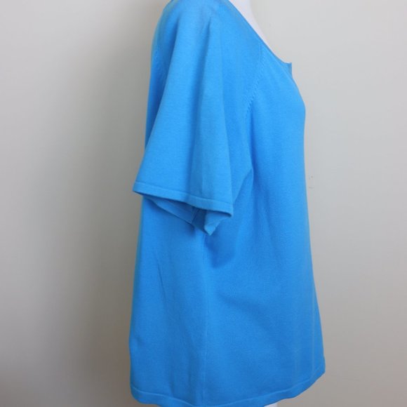 Talbots Turquoise Short Sleeve Sweater in 1X Petite - Picture 7 of 9